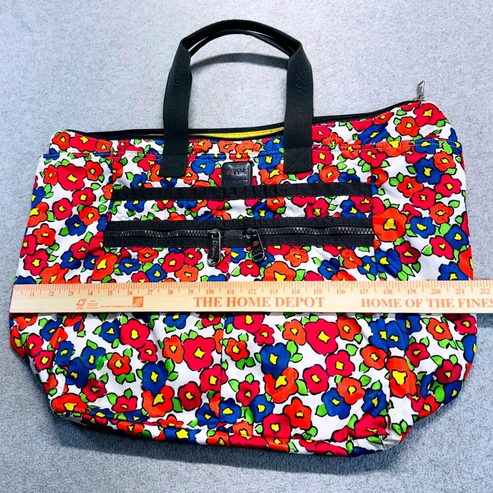 Brighton‎ Vera Bradley Tote Bag Large Multicolor Floral Nylon Zip Travel Bag